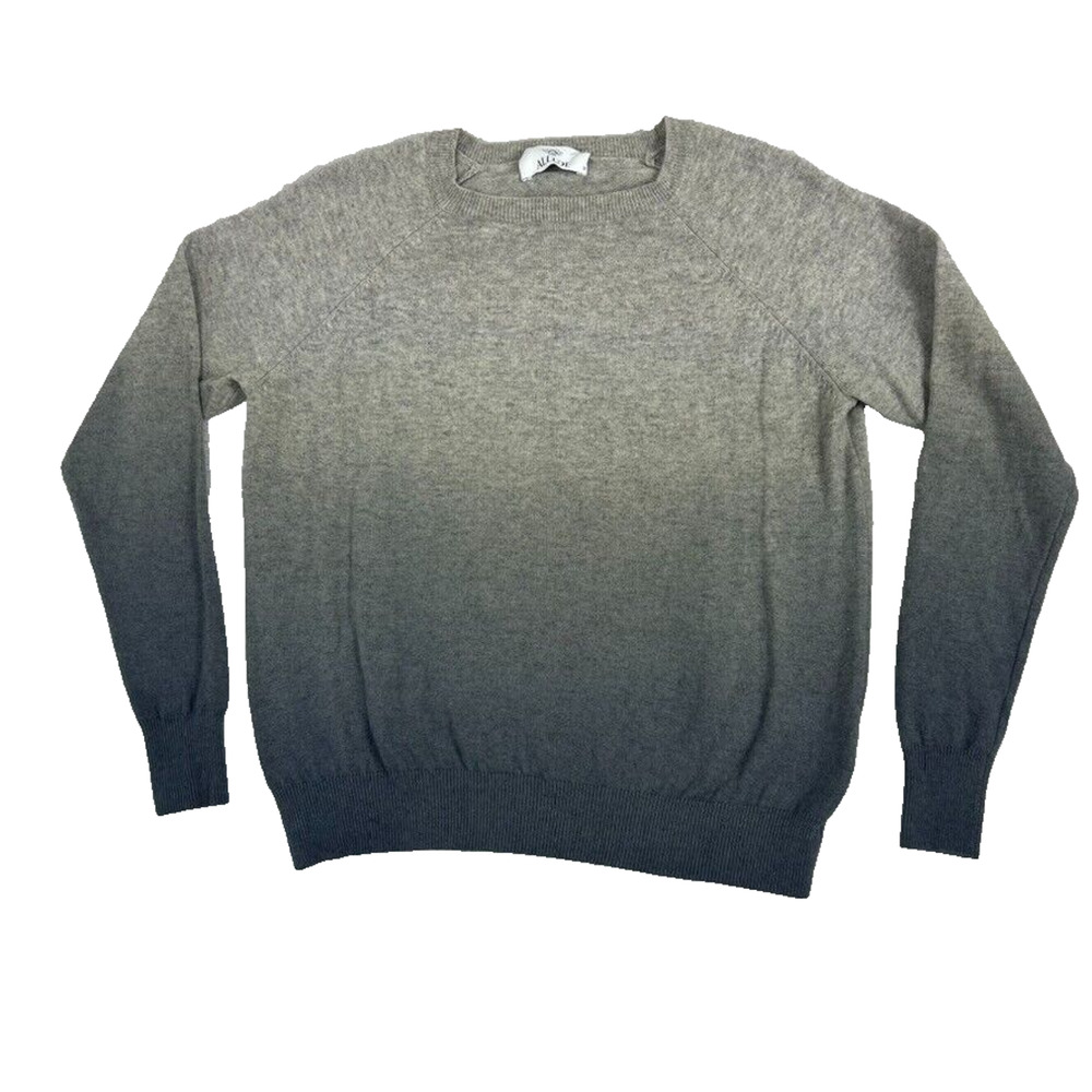 Allude Sweater Womens Medium Gray Cashmere Merino Wool Blend Ombre Square Neck